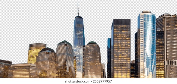 Cityscape isolated on transparent background