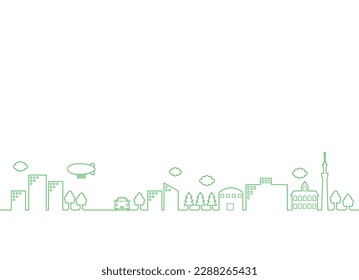 El paisaje urbano aislado sobre fondo blanco
