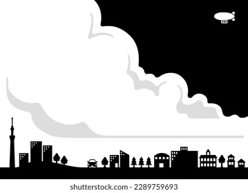 The cityscape isolated on white background