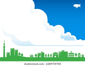 The cityscape isolated on white background