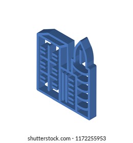 Cityscape isometric left top view 3D icon