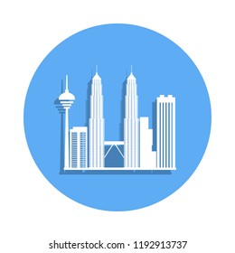 cityscape Kuala Lumpur icon in badge style. One of Cityscape collection icon can be used for UI, UX