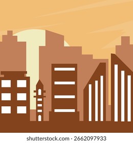cityscape landscape vector illustration template graphic design . city building view concept for real estate business agent banner promotion with beautiful cartoon style