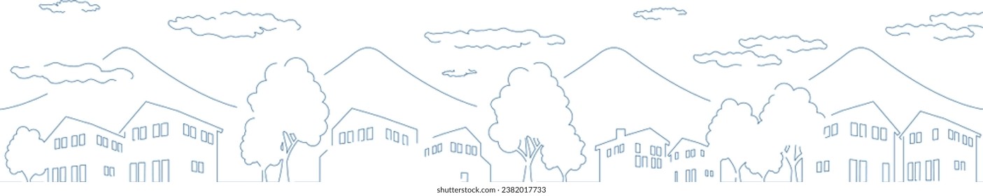 cityscape Landscape vector line illustration