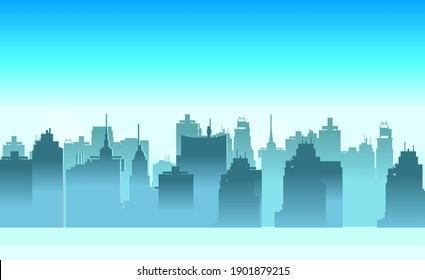 Cityscape with large buildings in the urban area