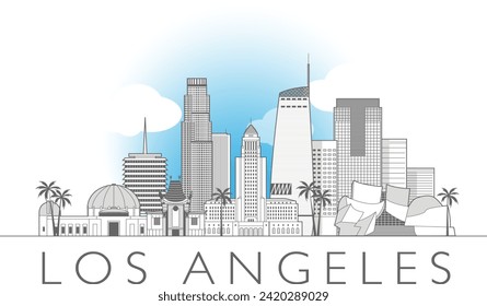 cityscape line art style vector illustration
