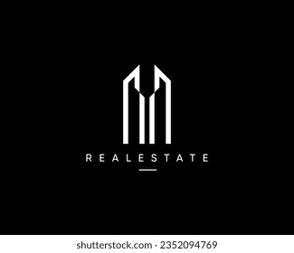 Cityscape logo. Abstract building, architecture, construction, structure, planning vector design symbol.