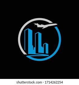 cityscape logo. building logo design vector template for real estate company