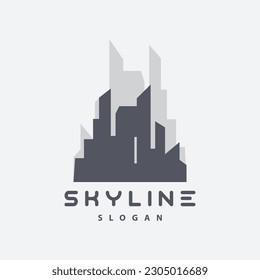 Cityscape Logo, Metropolis Skyline Design, City Building Vector, Icon Symbol Illustration