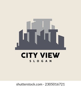 Cityscape Logo, Metropolis Skyline Design, City Building Vector, Icon Symbol Illustration