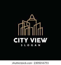 Cityscape Logo, Metropolis Skyline Design, City Building Vector, Icon Symbol Illustration