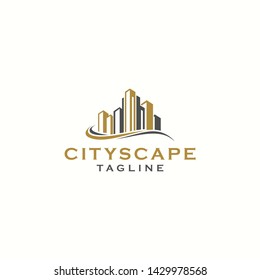 cityscape logo skyline landscape illustration vector icon download