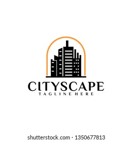 Cityscape logo, vector building, urban landscape, city silhouettes, cityscape, town skyline Vector 