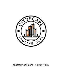 Cityscape logo, vector building, urban landscape, city silhouettes, cityscape, town skyline Vector 