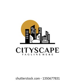 Cityscape logo, vector building, urban landscape, city silhouettes, cityscape, town skyline Vector 