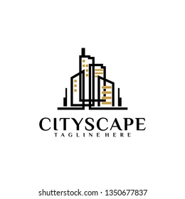 Cityscape logo, vector building, urban landscape, city silhouettes, cityscape, town skyline Vector 