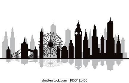 cityscape london skyline scene icon vector illustration design