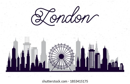 cityscape london skyline scene icon vector illustration design