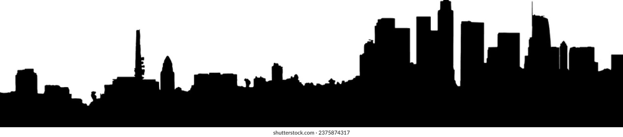 Cityscape Los Angeles, CA Silhouette vector from photo 