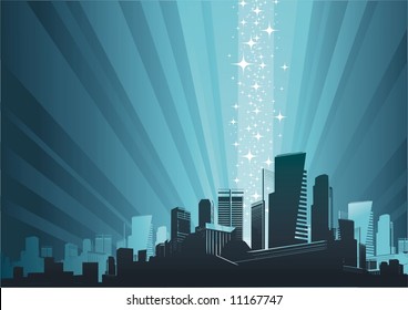 Cityscape & magic phenomenon