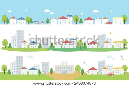Cityscape material set vector illustration