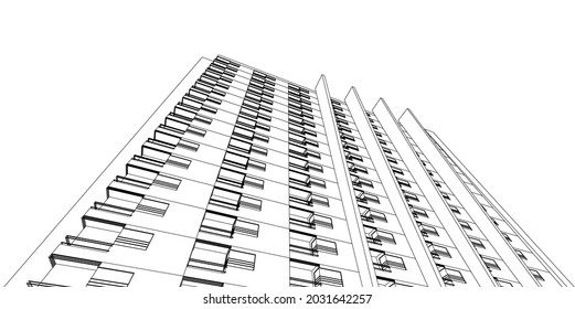 Cityscape, Modern building in the city skyline, Building perspective