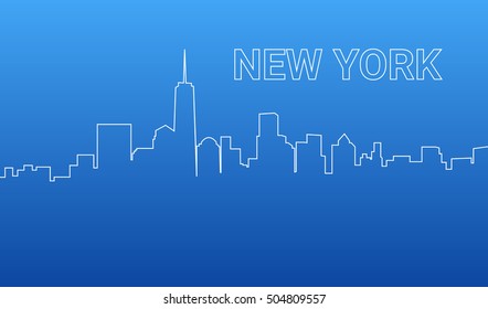 Cityscape New York. Background modern city in a line style. Vector illustration