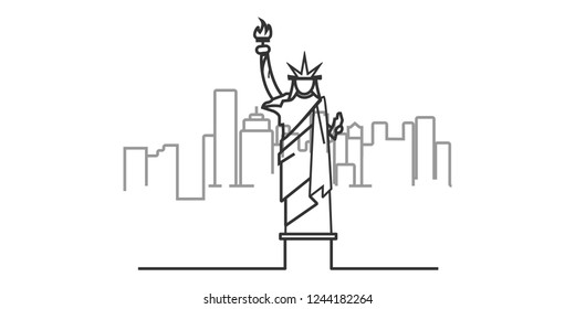 cityscape of New york outline illustration