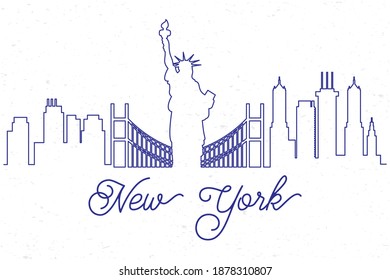 cityscape new york skyline scene icon vector illustration design