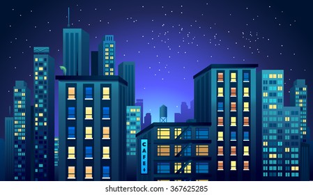 cityscape at night