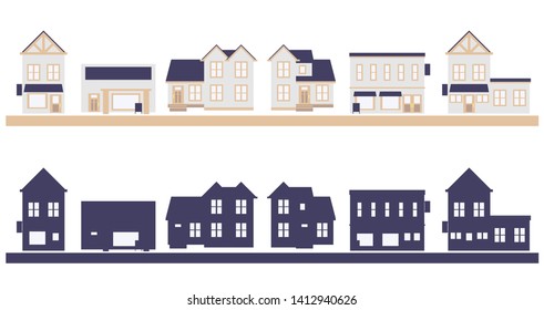 Cityscape normal and silhouette （ shop and home ）