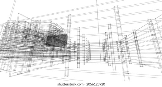 Cityscape on white background, Building perspective, Modern building in the city skyline, city silhouette, city skyscrapers, Business center, Vector illustration in flat design.