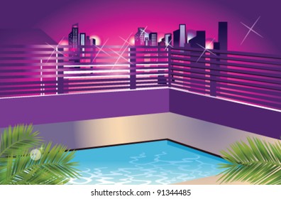 Cityscape outside the window
