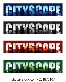 cityscape overprint background set