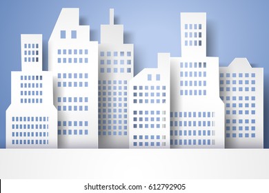 Cityscape, estilo de arte de papel