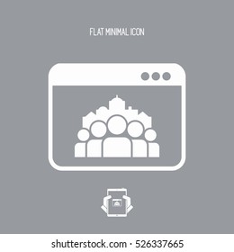Cityscape and people community - Vector flat minimal icon
