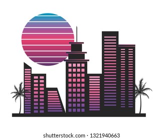 cityscape retro style