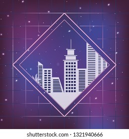 cityscape retro style