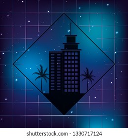 cityscape retro style