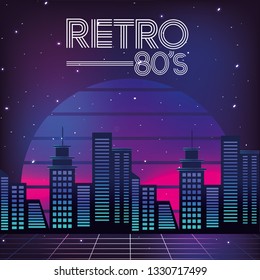 cityscape retro style