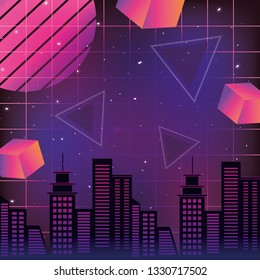 cityscape retro style
