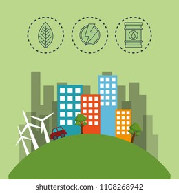 cityscape scene eco friendly