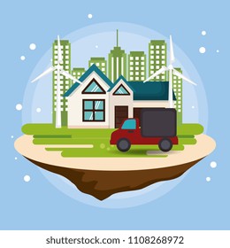 cityscape scene eco friendly