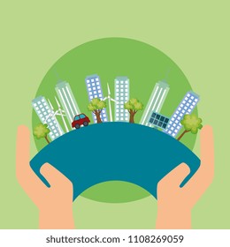 cityscape scene eco friendly