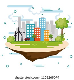cityscape scene eco friendly