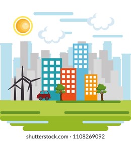 cityscape scene eco friendly