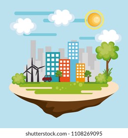 cityscape scene eco friendly