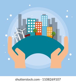 cityscape scene eco friendly
