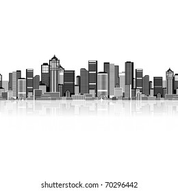 Cityscape seamless background for your design, urban art