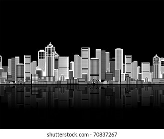 Cityscape seamless background for your design, urban art